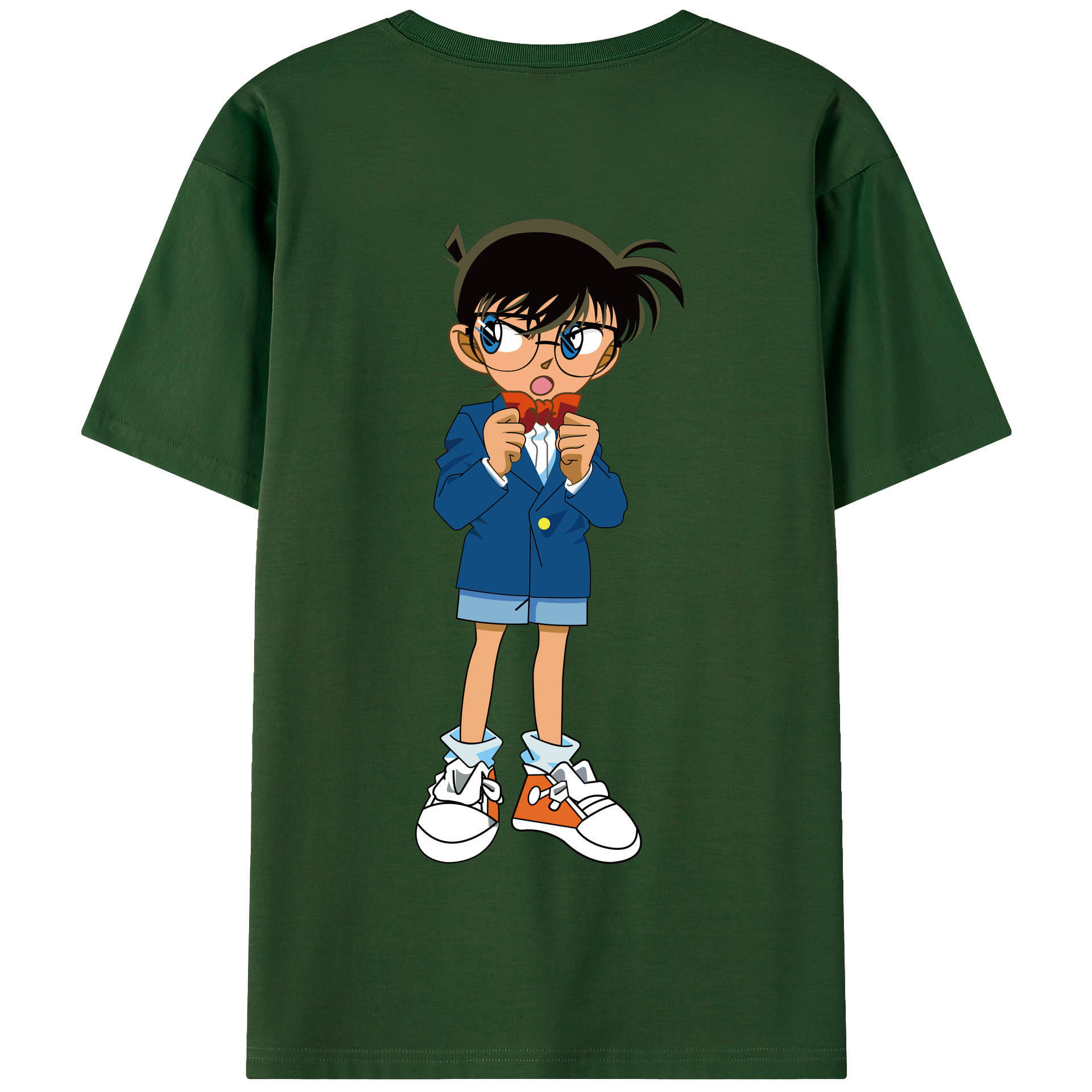 （画像用） 名探偵コナン 江戸川 コナン Detective Conan Conan Edogawa 綿100％半袖Tシャツ（背面プリント）